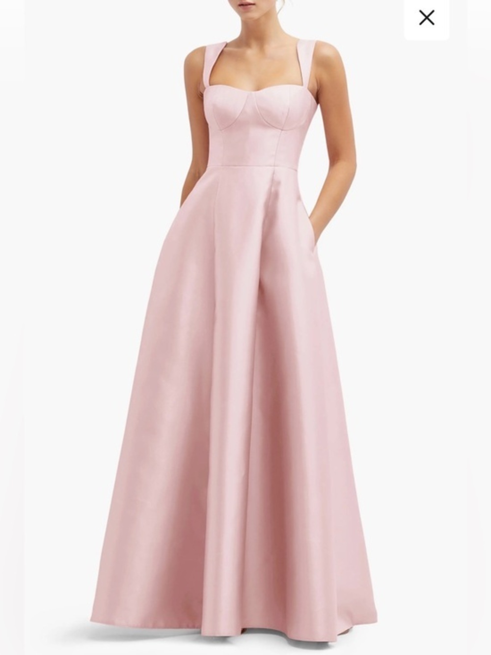 Alfred Sung Bustier Tie Back Gown
 in ballet pink size 6.